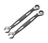 sourcing map 2pcs Ratcheting Combination Wrench 10mm Metric 12 Point CR-V Electrophoresis Double Box Open-Ended Ratchet Wrenches with 72 Tooth 5° Swing Industrial Grade Spanner Tool for Repair