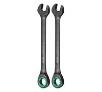 sourcing map 2pcs Ratcheting Combination Wrench 16mm Metric 12 Point CR-V Electrophoresis Lengthen Double Box Open-Ended Ratchet Wrenches with 72 Tooth 5° Swing Industrial Grade Spanner