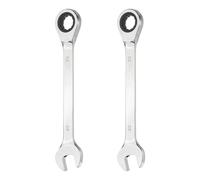 sourcing map 2Pcs Ratcheting Combination Wrench 23mm Metric 12-Point Ratchet Box and Open End CR-V Steel Double Ended Spanner for Automotive Pipe Furniture Machinery DIY Repair, Silver White