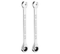 sourcing map 2pcs Ratcheting Wrench 5/16 Inch Box and Open End 45# Carbon Steel Chromium Plated 12-Point 72-Teeth Combination Wrench for Home Auto Repair Machine Maintenance