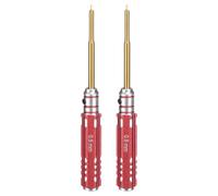 sourcing map 2pcs RC Hex Screwdriver 0.9mm Mini Titanium Hexagon Screwdrivers Wrench RC Hex Driver Repair Tool for Models Car Helicopter Boat, Red