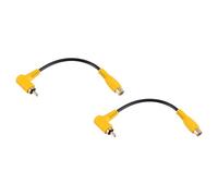 sourcing map 2pcs RCA Cable, 1RCA Male Bend to 1RCA Female 0.5ft Audio Video Speaker Cable for Subwoofer Amplifier Home Theater DVD TV