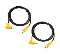 sourcing map 2pcs RCA Cable, 1RCA Male Bend to 1RCA Female 5ft Audio Video Speaker Cable for Subwoofer Amplifier Home Theater DVD TV