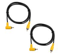 sourcing map 2pcs RCA Cable, 1RCA Male Bend to 1RCA Male 5ft Audio Video Speaker Cable for Subwoofer Amplifier Home Theater DVD TV