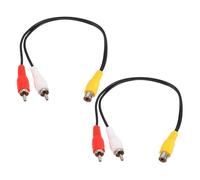 sourcing map 2pcs RCA Splitter Cable, 1 Female Adapter to 2 Male Plug 10" Y Splitter Stereo Audio Video AV Subwoofer Cable for Amplifier, Home Theater