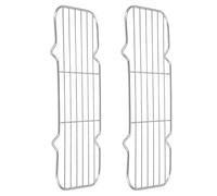 sourcing map 2Pcs Rectangle Rack, 10.6" x 4.3" Stainless Steel Wire Cookie Rack Grill Grate Cross Wire Barbecue Grill for Cooking, Roasting, Grilling, Drying, Oven, Silver