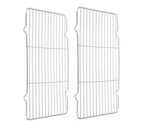 sourcing map 2Pcs Rectangle Rack, 13.6" x 9.5" Stainless Steel Thickened Wire Cookie Rack Grill Grate Cross Wire Barbecue Grill for Cooking, Roasting, Grilling, Drying, Oven, Silver