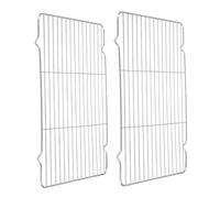 sourcing map 2Pcs Rectangle Rack, 15.4" x 11" Stainless Steel Thickened Wire Cookie Rack Grill Grate Cross Wire Barbecue Grill for Cooking, Roasting, Grilling, Drying, Oven, Silver
