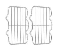 sourcing map 2Pcs Rectangle Rack, 4.8" x 4.5" Stainless Steel Wire Cookie Rack Grill Grate Cross Wire Barbecue Grill for Cooking, Roasting, Grilling, Drying, Oven, Silver