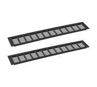 sourcing map 2pcs Rectangle Ventilation Grille Aluminum Alloy Mesh Air Vent Cover Louvered Ventilation Cover for Cabinet Wardrobe Shoe Cabinet Closet, 500x80mm/19.69"x3.15"