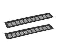 sourcing map 2pcs Rectangle Ventilation Grille Aluminum Alloy Mesh Air Vent Cover Louvered Ventilation Cover for Cabinet Wardrobe Shoe Cabinet Closet, 450x80mm/17.72"x3.15"