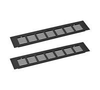 sourcing map 2pcs Rectangle Ventilation Grille Aluminum Alloy Mesh Air Vent Cover Louvered Ventilation Cover for Cabinet Wardrobe Shoe Cabinet Closet, 300x60mm/11.81"x2.36"