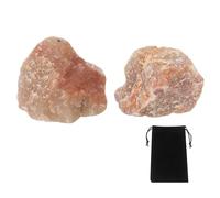 sourcing map 2Pcs Red Aventurine Rough Crystals, Crystal Rocks Stone Real Raw Gemstones with Velvet Bag for Vase Filler Landscape Bottom Decoration Home Collection Decor DIY Project