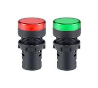sourcing map 2Pcs Red Green Indicator Light AC/DC 24V, 22mm Panel Mount, for Electrical Control Panel, HVAC, DIY Projects