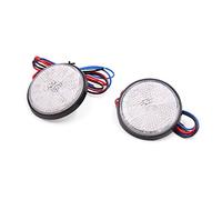 sourcing map 2Pcs Red LED Light Round Bolt-on Motorcycle Reflector Tail Lamp
