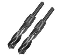 sourcing map 2pcs Reduced Shank Drill Bits 20mm Black Nitride Coated High Speed Steel HSS 9341 with 1/2 Inch Straight Shank, Twist Drill Bit for Stainless Steel Alloy Metal Plastic