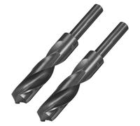 sourcing map 2pcs Reduced Shank Drill Bits 21mm Black Nitride Coated High Speed Steel HSS 9341 with 1/2 Inch Straight Shank, Twist Drill Bit for Stainless Steel Alloy Metal Plastic