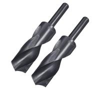 sourcing map 2pcs Reduced Shank Drill Bits 30mm Black Nitride Coated with 1/2 Inch Straight Shank, High Speed Steel HSS 9341 Twist Drill Bit for Stainless Steel Alloy Metal Plastic