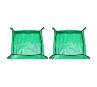 sourcing map 2pcs Repotting Mat 19.7" x 19.7" PE Cloth Waterproof Plant Repotting Mat Foldable Portable Gardening Potting Tray with Plastic Buckle for Indoor Plant Change Soil Watering, Green
