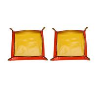 sourcing map 2pcs Repotting Mat 19.7" x 19.7" PE Cloth Waterproof Plant Repotting Mat Foldable Portable Gardening Potting Tray with Plastic Buckle for Indoor Plant Change Soil Watering, Yellow