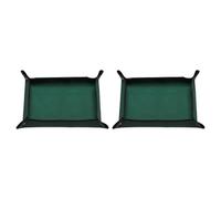 sourcing map 2pcs Repotting Mat 19.7" x 29.5" Oxford Cloth Waterproof Plant Repotting Mat Foldable Portable Gardening Potting Tray with Metal Buckle for Indoor Plant Change Soil, Dark Green