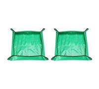 sourcing map 2pcs Repotting Mat 26" x 26" PE Cloth Waterproof Plant Repotting Mat Foldable Portable Gardening Potting Tray with Plastic Buckle for Indoor Plant Change Soil Watering, Green