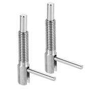 sourcing map 2Pcs Retractable Indexing Plunger Pin, M6 L Spring Plunger Stainless Steel Spring Loaded Latch Telescopic Locking Pin for Machinery Shipbuilding