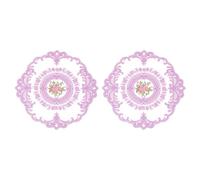 sourcing map 2Pcs Retro Lace Placemats, French Crochet Doilies Round Embroidered Hollow Cup Vase Table Mat for Dining Table Kitchen Party 11.02x11.02inch, Light Purple