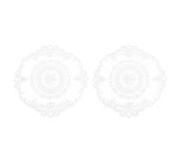 sourcing map 2Pcs Retro Lace Placemats, French Crochet Doilies Round Embroidered Hollow Cup Vase Table Mat for Dining Table Kitchen Party 11.02x11.02inch, Pure White