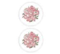 sourcing map 2Pcs Retro Lace Placemats, French Crochet Doilies Round Embroidered Hollow Cup Vase Table Mat for Dining Table Kitchen Party 8x8inch, White