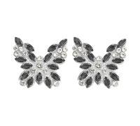 sourcing map 2Pcs Rhinestone Butterfly Patches, Iron-on Beaded Appliques, Bling Clothing Repair Decoration Patches for Hats Shoe Bags DIY Accessories, Gray