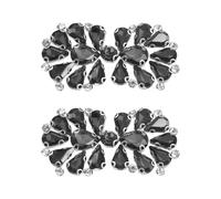 sourcing map 2Pcs Rhinestone Crystal Applique, Rhinestone Iron on Patch, Bow Hot Fix Crystal Sewing Applique for Bridal Sash Wedding Dress Shoes Bags, Gray