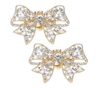 sourcing map 2pcs Rhinestone Shoe Clips Detachable Butterfly Shoes Charm Buckles Accessories for Women Wedding Prom Party High Heels DIY Craft Decoration Gold Tone