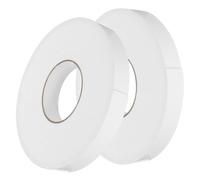 sourcing map 2pcs Rolls Double Sided Foam Tape Removeable PE Sponge Mounting Tape Strong Adhesive Tape Strips(White, 50ft x 1" x 1/16") for Home Paint Wall Hanging Poster Decor