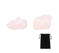 sourcing map 2Pcs Rose Quartz Rough Crystals, Crystal Rocks Stone Real Raw Gemstones with Velvet Bag for Vase Filler Landscape Bottom Decoration Home Collection Decor DIY Project