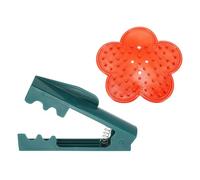 sourcing map 2pcs Rose Thorn Stripper Tool Set 5.5" 4.7" ABS Plastic PVC Flower Thorn Leaf Remover Flower Stem and Leaf Stripping for Gardening Home Florist, Dark Green,Orange