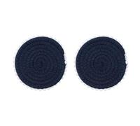 sourcing map 2Pcs Round Braided Placemats, 5.3" Woven Floral Edge Placemats Kitchen Table Place Mats for Farmhouse Decor, Kitchen Countertops, Table, Home Decor (Blue)