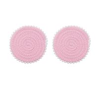 sourcing map 2Pcs Round Braided Placemats, 5.3" Woven Floral Edge Placemats Kitchen Table Place Mats for Farmhouse Decor, Kitchen Countertops, Table, Home Decor (Pink)