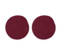 sourcing map 2Pcs Round Braided Placemats, 7.7" Woven Floral Edge Placemats Kitchen Table Place Mats for Farmhouse Decor, Kitchen Countertops, Table, Home Decor (Red)