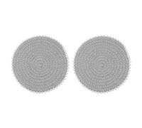 sourcing map 2Pcs Round Braided Placemats, 7.7" Woven Floral Edge Placemats Kitchen Table Place Mats for Farmhouse Decor, Kitchen Countertops, Table, Home Decor (Grey)