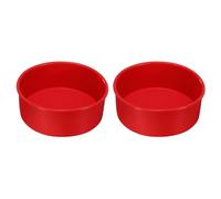 sourcing map 2pcs Round Cake Pans, 6 Inch Silicone Cake Molds for Baking, Nonstick & Quick Release Circle Cake Pans for Layer Cake, Smash Cake and Cheese Cake Red
