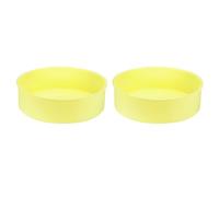 sourcing map 2pcs Round Cake Pans, 7.9 Inch Silicone Cake Molds for Baking, Nonstick & Quick Release Circle Cake Pans for Layer Cake, Smash Cake and Cheese Cake Light Yellow