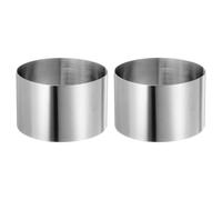 sourcing map 2PCS Round Cake Ring 3.14 x 2 Inch Seamless Stainless Steel Pastry Mousse Dessert Ring Mirror Coating for Baking Cooking Making Tool