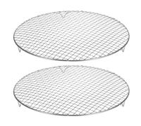 sourcing map 2pcs Round Cooking Rack 13.8-inch 201 Stainless Steel Cross Wire Barbecue Grill Net with 20mm Legs for Cooking Baking Steaming BBQ