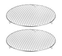 sourcing map 2pcs Round Cooking Rack 13-inch 201 Stainless Steel Cross Wire Barbecue Grill Net with 20mm Legs for Cooking Baking Steaming BBQ