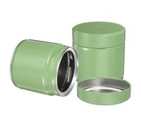 sourcing map 2Pcs Round Tea Canisters, 4" x 4" Airtight Metal Tea Containers for Loose Tea, Coffee Beans, Spices - Durable, Compact, and Stylish Storage Tea Tin (Silver Green)