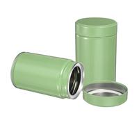 sourcing map 2Pcs Round Tea Canisters, 5" x 3" Airtight Metal Tea Containers for Loose Tea, Coffee Beans, Spices - Durable, Compact, and Stylish Storage Tea Tin(Silver Green)