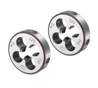 sourcing map 2pcs Round Threading Die M12 x 1.25 Metric Thread Right Hand Screw Cutting Fixed Dies, Alloy Tool Steel Tapping Repair Tool