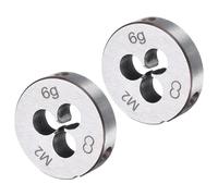 sourcing map 2pcs Round Threading Die M2 x 0.4 Metric Thread Right Hand Screw Cutting Fixed Dies, Alloy Tool Steel Tapping Repair Tool