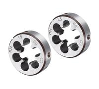 sourcing map 2pcs Round Threading Die M24 x 1.5 Metric Thread Right Hand Screw Cutting Fixed Dies, Alloy Tool Steel Tapping Repair Tool